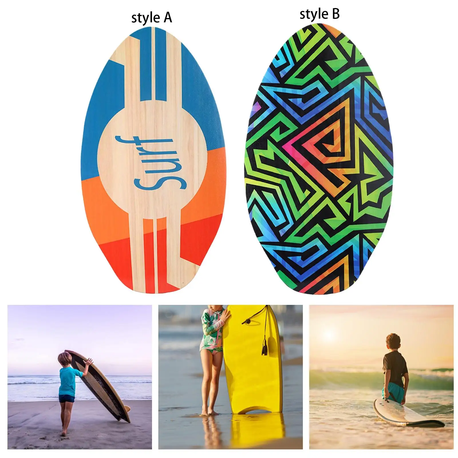 30 inch  Shallow Water Beach Skimboard Universal Sand Board Small Surfboard Water Sports Equipment for Unisex Teens Boy Girls