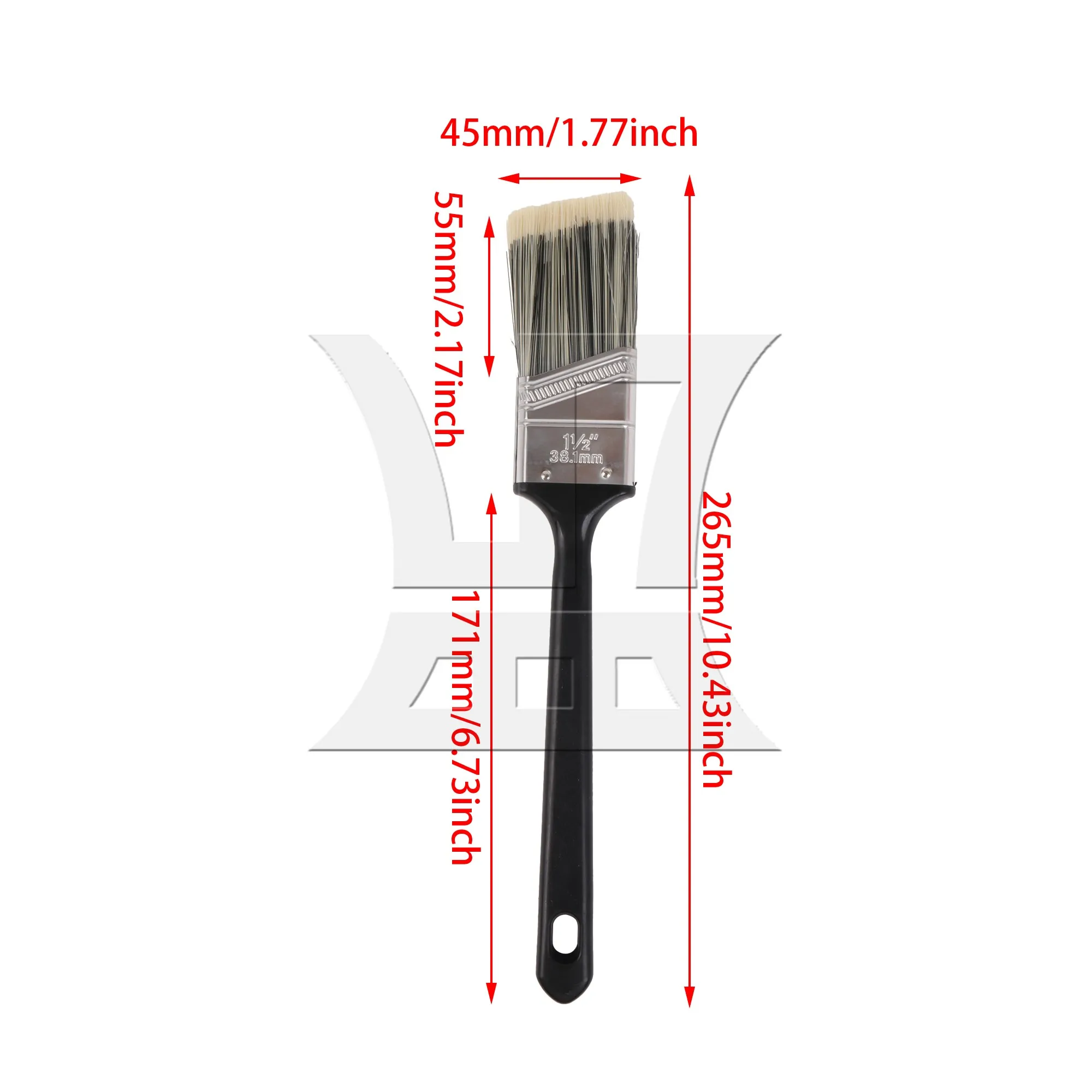 2 Pieces Professional Paint Brushes for DIY Decorative Plastic Handle 1.5 Inch