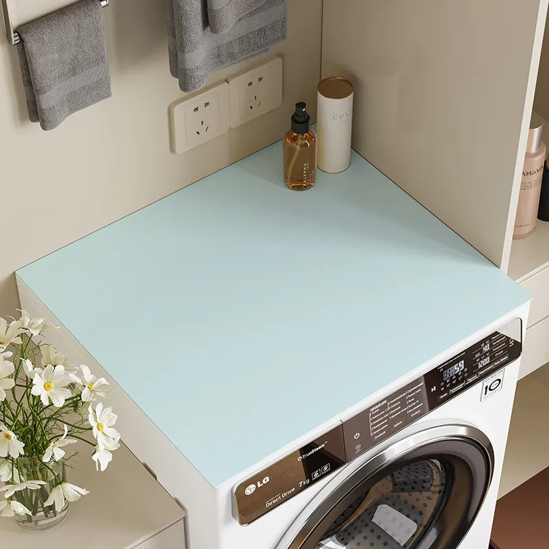 VIKAMA Solid Mint Green Washing Machine Top Mat Plain Matte Texture Waterproof Anti Dust Pad For Dryer Cabinet Surface Dust