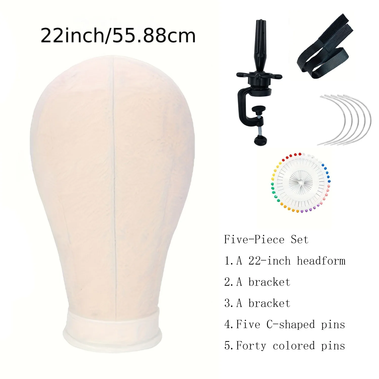 

21/22/23/24 Inch Mannequin Head With Stand Canvas Head Wig Model With Mount Hole For DIY Wig Making