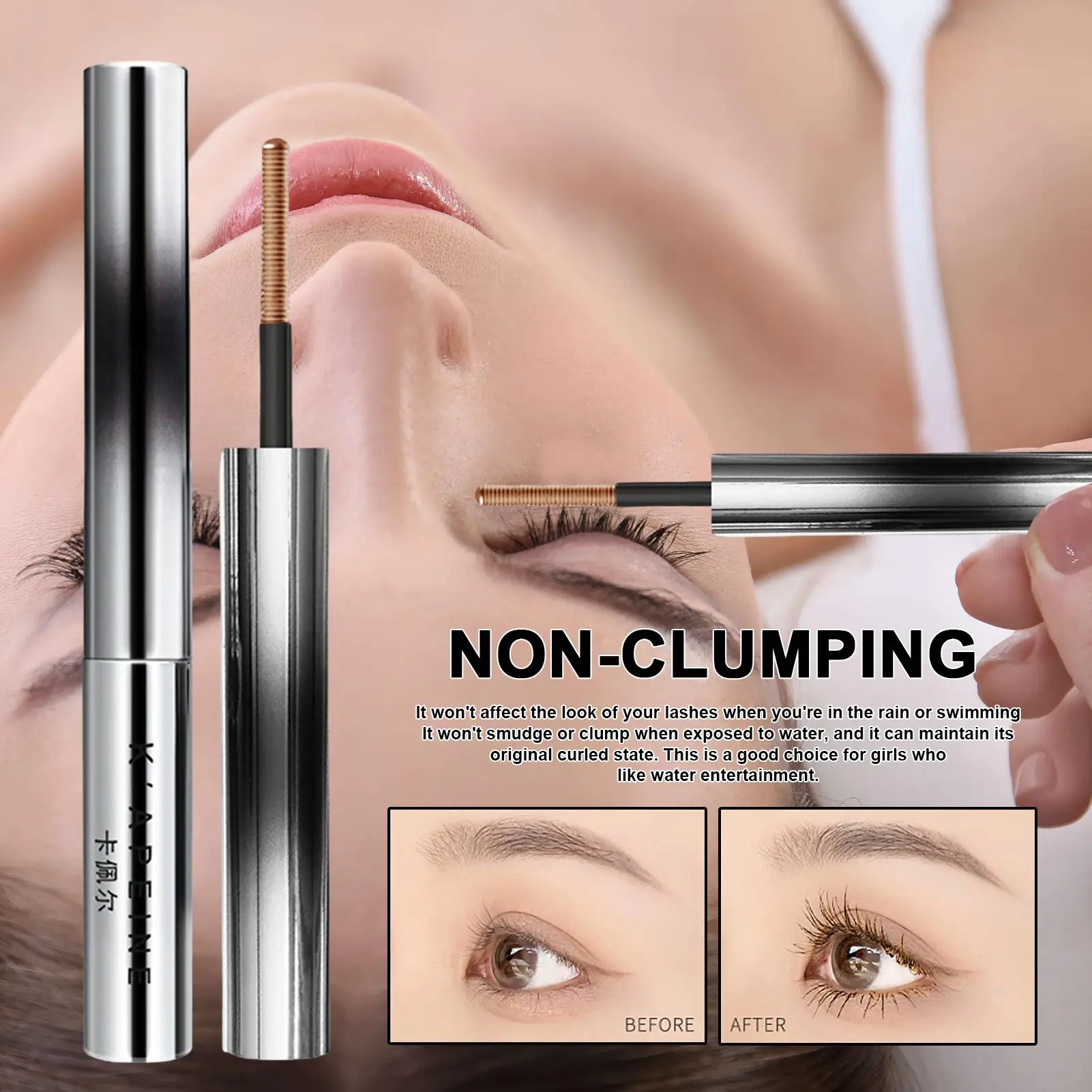 Mascara per ciglia curling 3D Mascara per ciglia impermeabile a prova di sbavature Mascara per ferro arricciacapelli 3D a lunga durata per ciglia voluminose