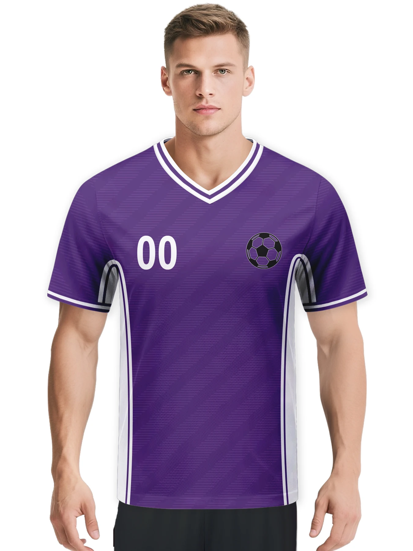 Personalized  Soccer Shirts with Logo Name Number Custom Football Team Shirt Purple Soccer Top Fan Gifts for Men Kids Women