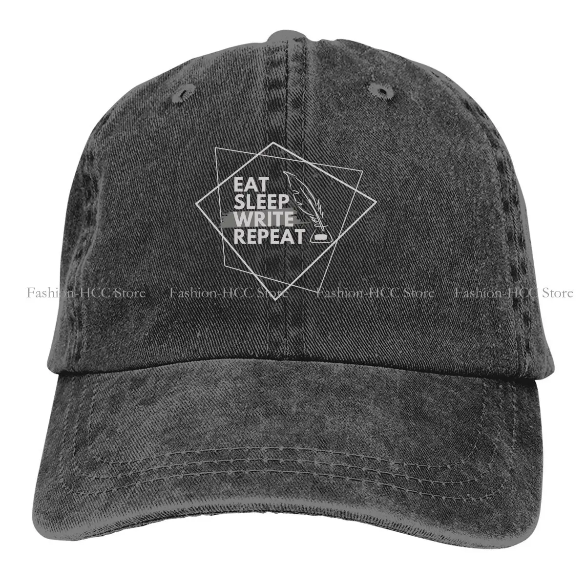 Eat Sleep Write Repeat Baseball Caps Peaked Cap Typewriters Sun Shade Hats Men Women