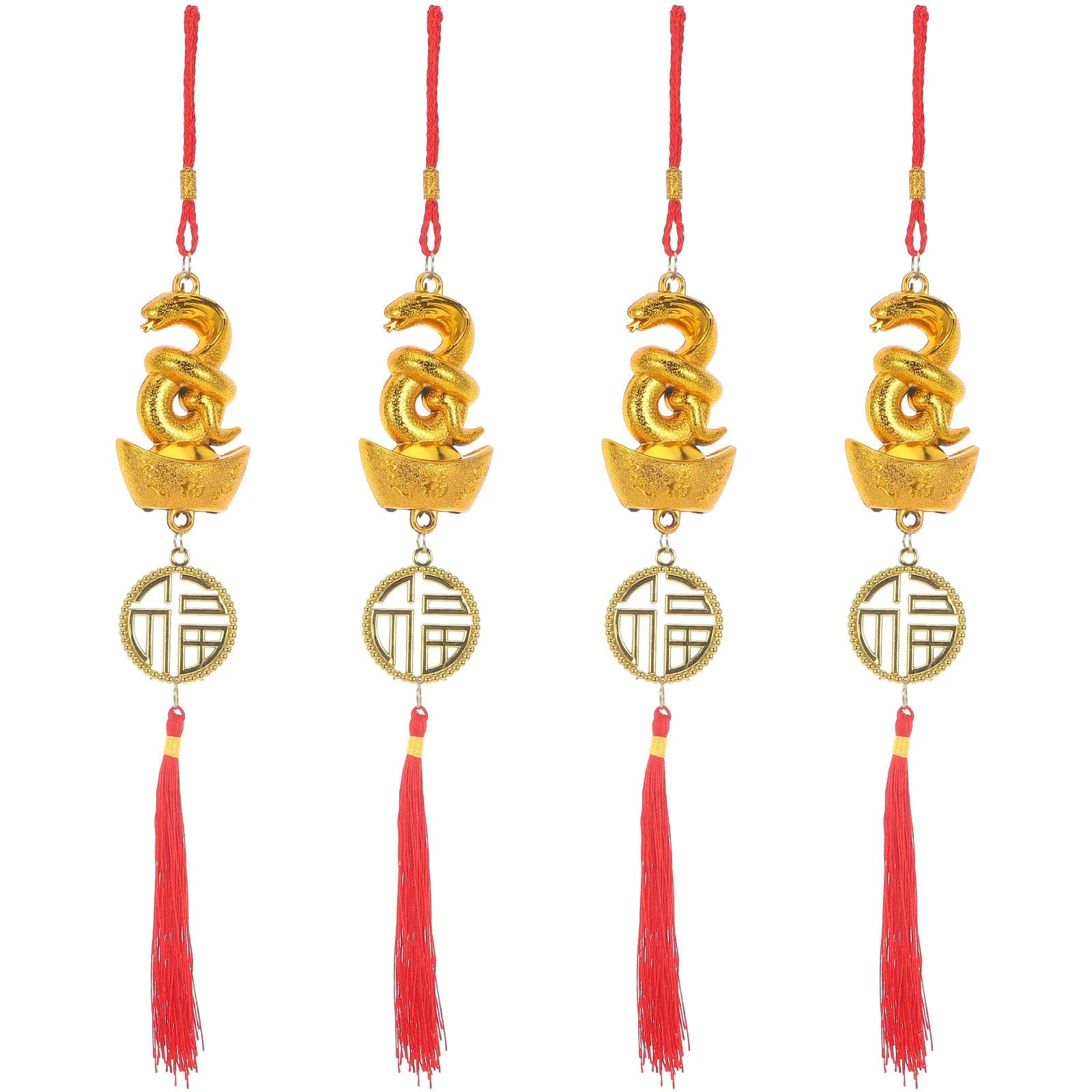 4 قطعة بونساي معلقة قلادة السنة الصينية الجديدة الديكور مشرق الأحمر شرابة زخرفة للمنزل متجر مكتب عطلة ديكور احتفالي #3