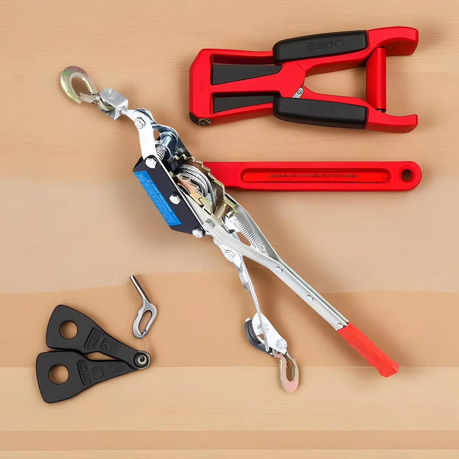 Manual Winch Manual Double Hook Tightener Ratchet Fence Puller For Pulling Crimping Garden Bailing Installation Framing Deck