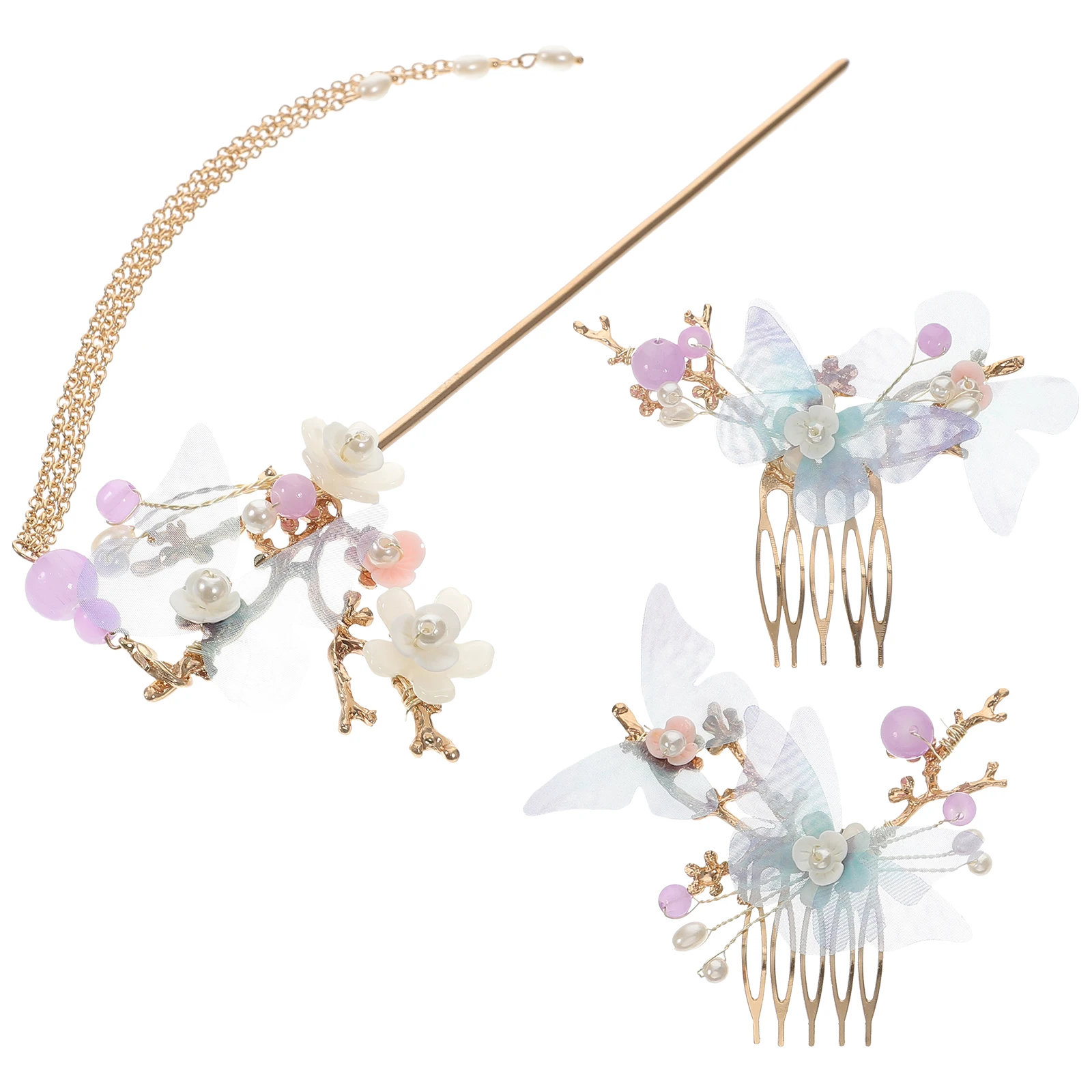 

Hair Comb Hairpin Set Vintage Women Accessories Handmade Hair Jewelry Durable Long Lasting Easy to Carry Perfect for Parties