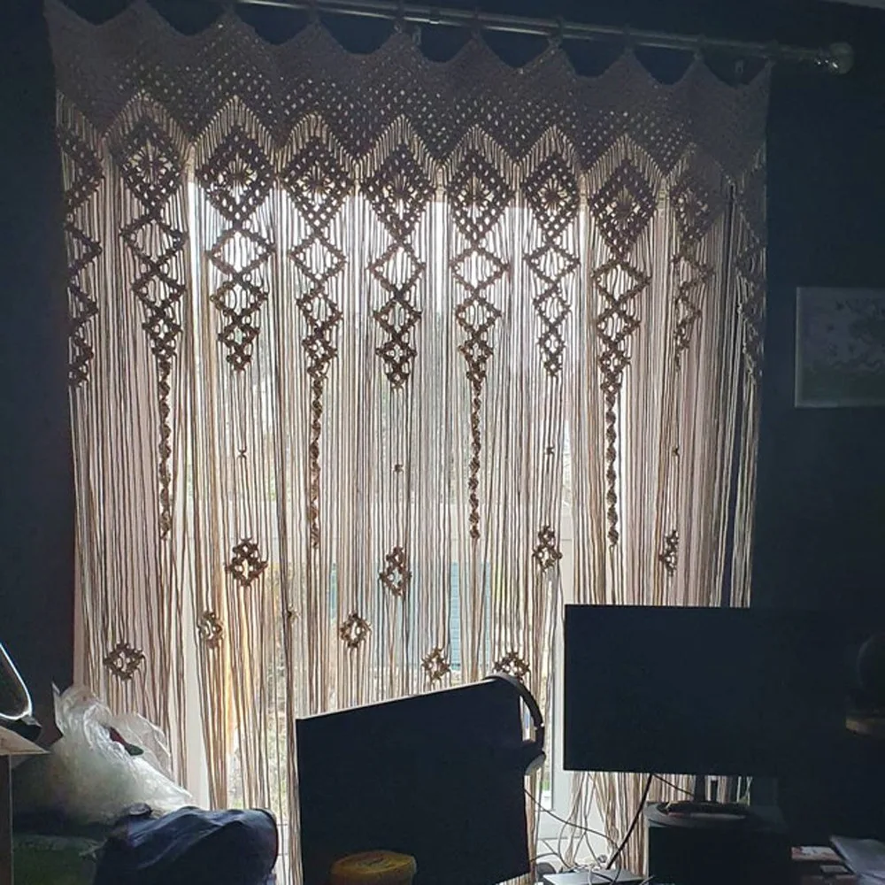 Nordic Handwoven Door Curtain Tapestry, Bohemian Divider Curtain for Homestay Home Soft Furnishing