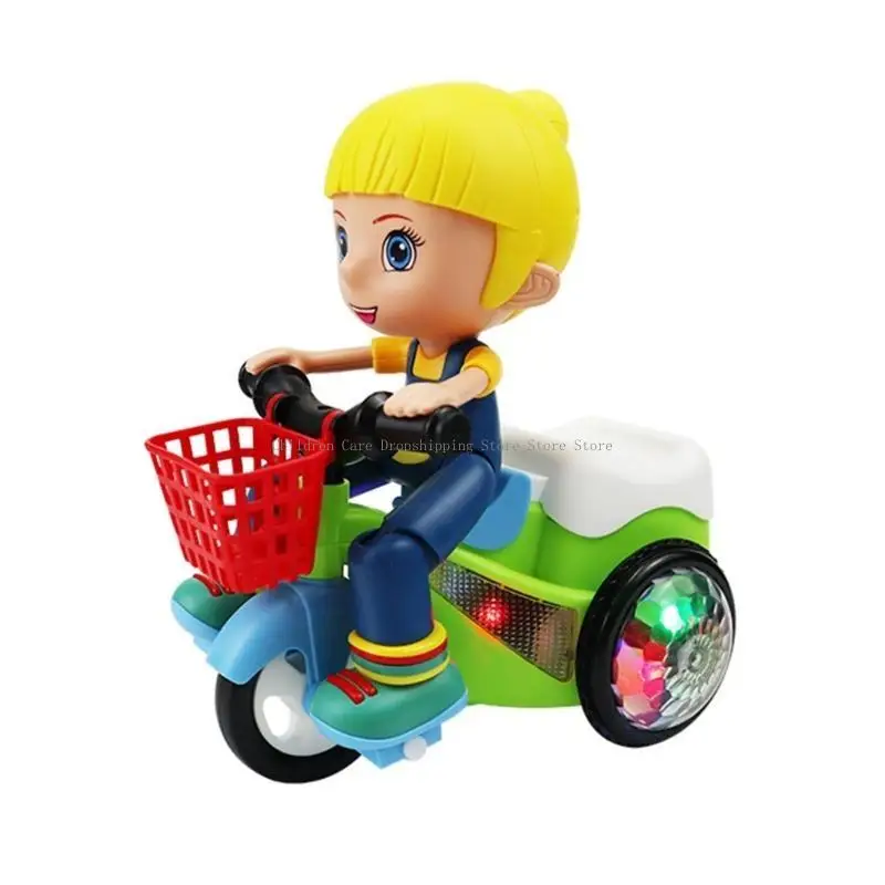 Toddler acrobazie giocattolo motociclistico giocattolo triciclo musicale per bambini ragazze con bambini luminosi per bambini