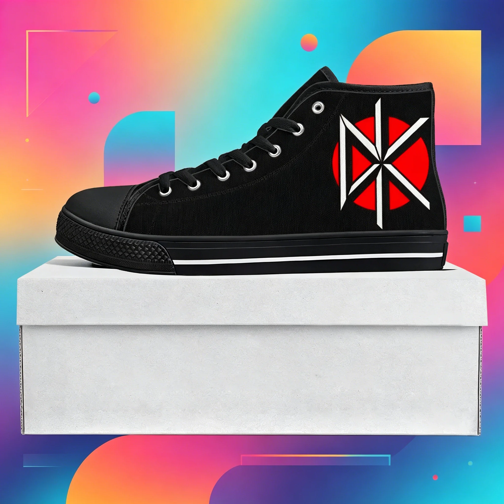

Dead Kennedys Punk Rock Band 3D Print High Top Canvas Shoes Unisex Streetwear Breathable Flat Sole Non Slip Lightweight Casual D