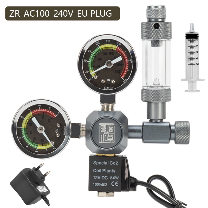 ZRDR aquarium CO2-regelaar solenoïdeklep belletjesteller wordt gebruikt voor CO2-gasflessen visbakken CO2-drukregelklep