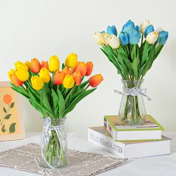 10Pcs Luxury Silicone Real touch Artificial Tulip Flowers Plants For mothers day gifts 2024 Home living room table decoration