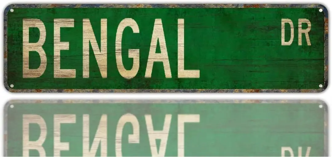 Vintage Decor Wall Signs Bengal Bengal Lover Bengal Sign Bengal Gift Bengal Cat Street Sign City Country Road Wall Gift Street S