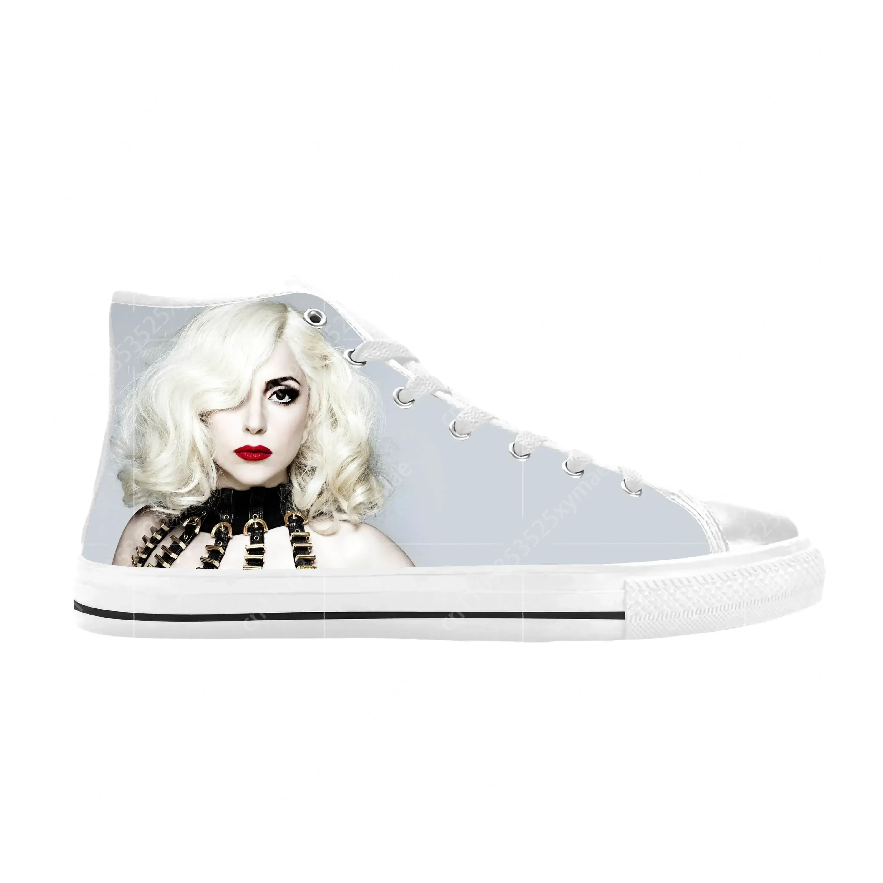 Lady Gaga Pop Singer Music Cute Fashion Popular Casual Cloth Shoes High Top Comfortable Breathable 3D Print Men Women Sneakers