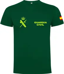 Camiseta España Guardia Civil Men Short Sleeve Casual 100% Cotton Shirt