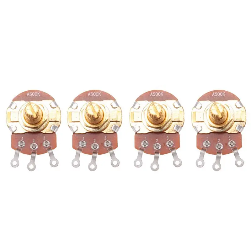 NALFI-Shaft Full Metric Sized Control Pots A500K Audio Taper Potentiometers Pot For Electric Guitar Bass (Set Of 12)