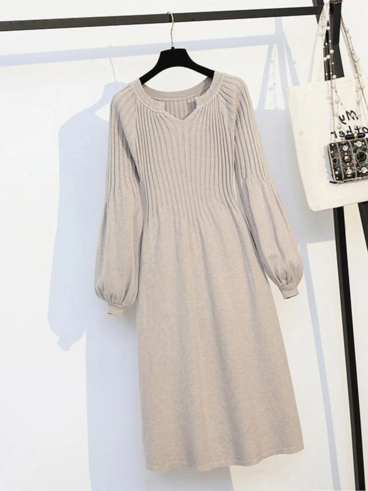 Plus size outono inverno malha dr feminino solto encaixe midi comprimento emagrecimento camada base dr a linha saia v-ne longo sve