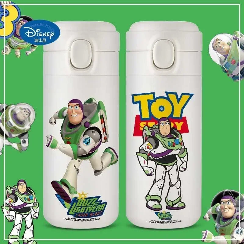 Disney Water Bottle Vacuum Cup Toy Story Buzz Lightyear Thermos Cup Woody Boy Cute Toy Story Pea Bounce Cap Water Bottle