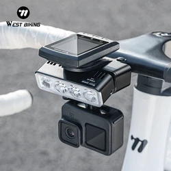 WEST BIKING 4 In 1 Multifunctional Bicycle Headlight 1700LM High Brightness Front Light Bike Computer Gopro Camera Mount Bracket