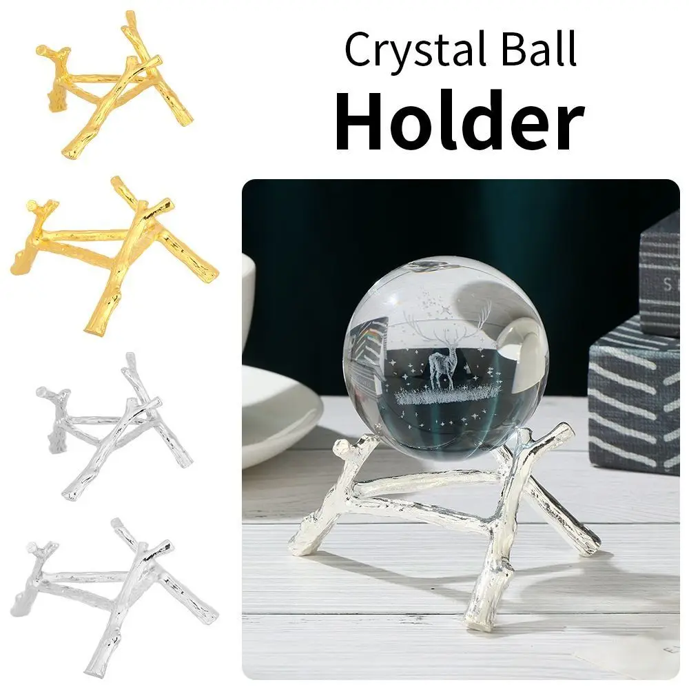 Creative Craft Gift Support Metal Branch Stand Sphere Holder Crystal Ball Display Base Home Decoration