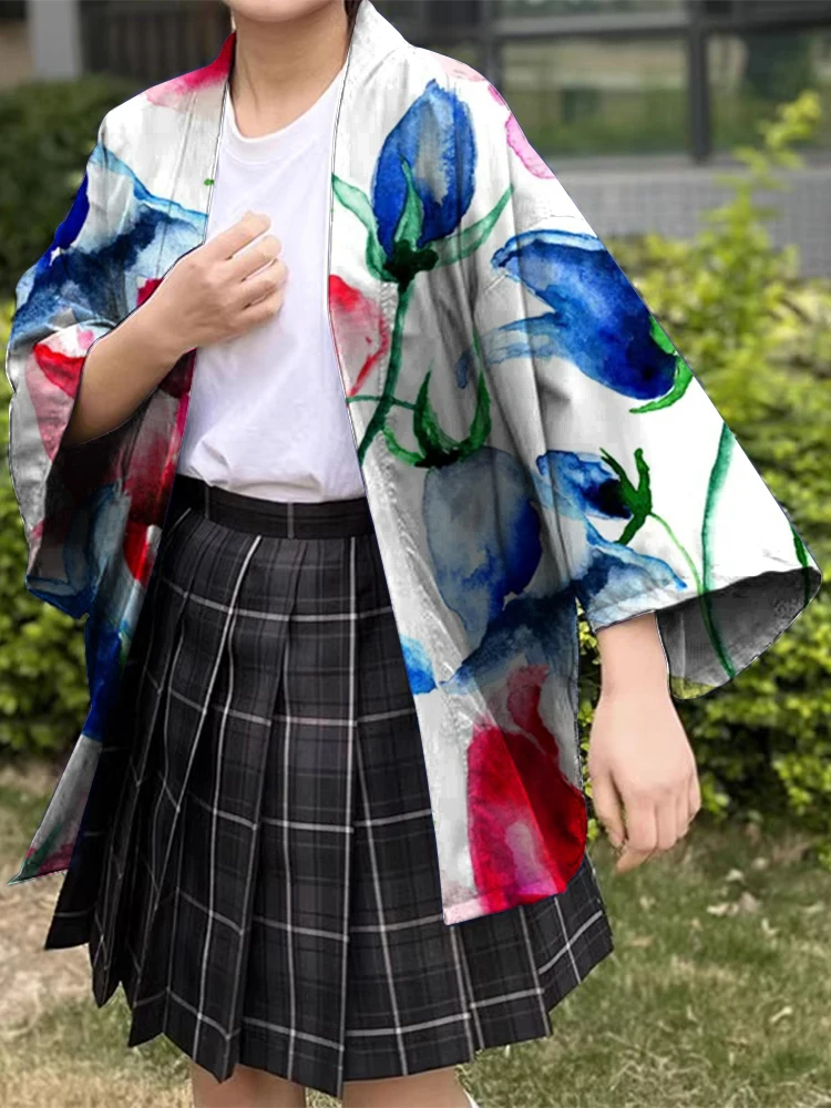 Japanese Traditional Printed Kimono 2XS-3XL Summer Fashion New Beach Holiday Sun Protection Cardigan  Women Kimono Cardigan