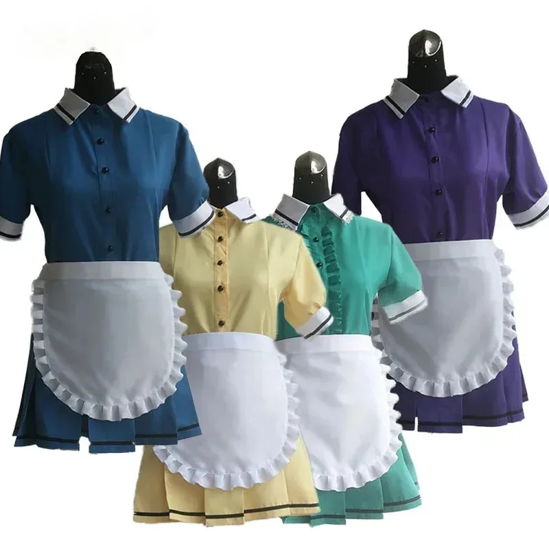 

Maid Cafe Professional Maid Outfit Japan Movie Actress Cute Dress Up Costume Short Sleeve Knee Skirt Cosplay Clothes