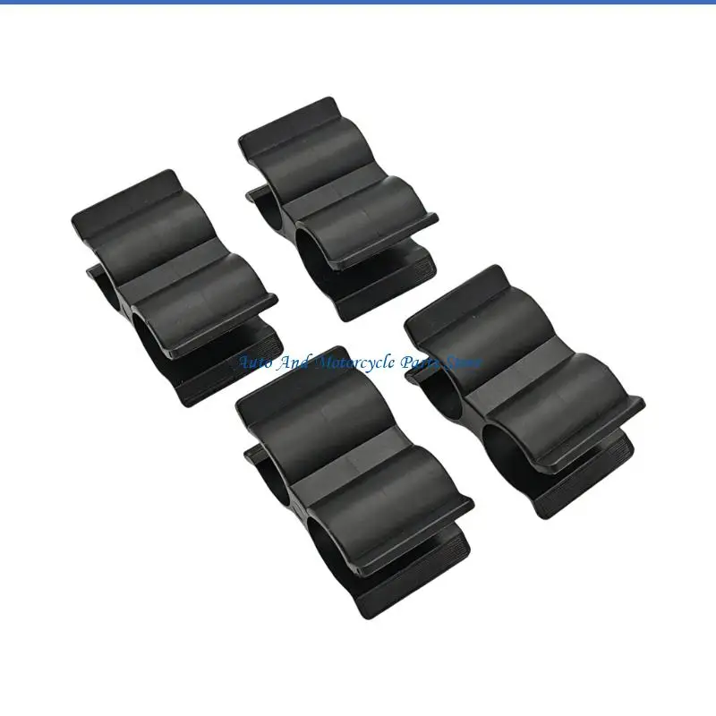 P9FD Boat Mounting Hardware Clamp Set for 7/8 to 1inch Diameter Tube Black Nylon Marine Two Tube Clip Set, 4 Piece
