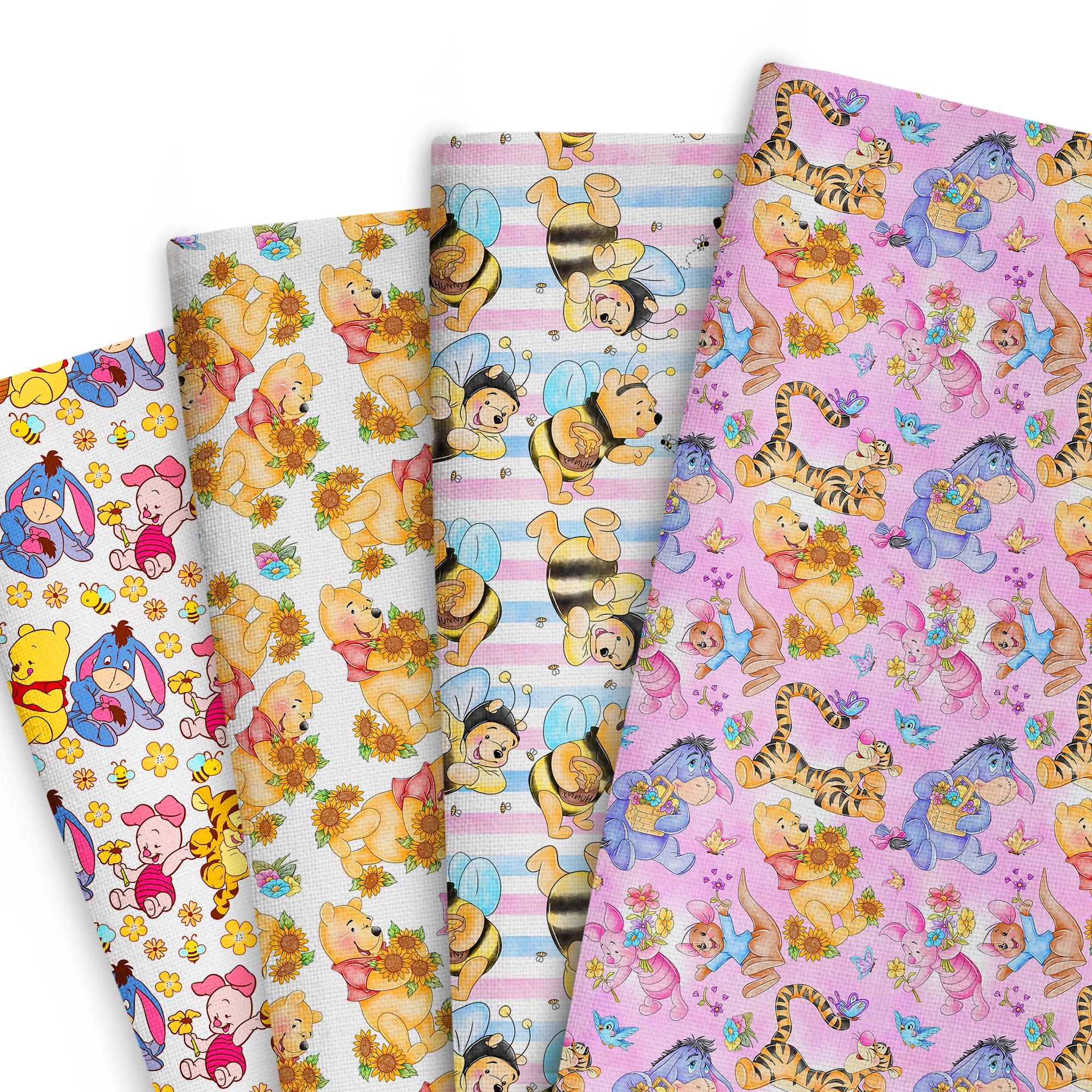 

50*145cm Winnie The Pooh Patchwork Polyester Cotton Fabric For Tissue Sewing Quilting Fabrics Needlework Material DIY Handmade
