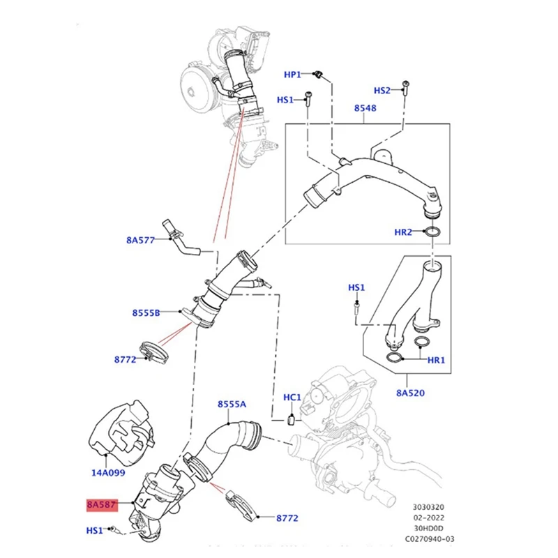 Conjunto de carcasa de termostato de aluminio, piezas LR062498LR117568 para Land Rover Range Rover 3.0L V6 14-19 para Jaguar LR069809 LR095895