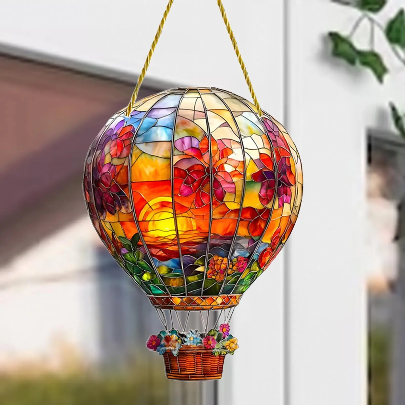 Hot Air Balloon Suncatcher Hanging Decoration for Living Room Fireplace Door