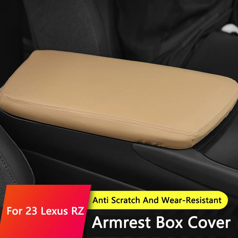 QHCP Car Armrest Box Protective Cover Leather Fashion Elevates Level Anti-scratch Wear-resistant Modification For 23 Lexus RZ