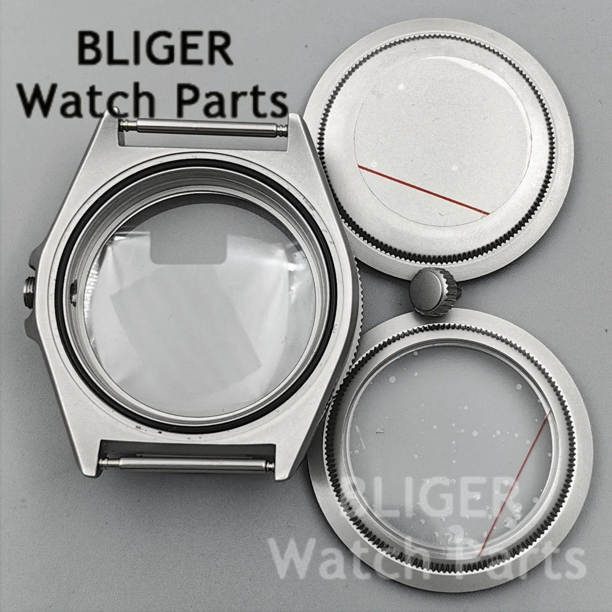 BLIGER NH34 NH35 NH36 PT5000 ETA2824 For 40mm Tactical Frog Gold Rose Black Watch Case Domed Sapphire Luminous Bezel 100m Diving