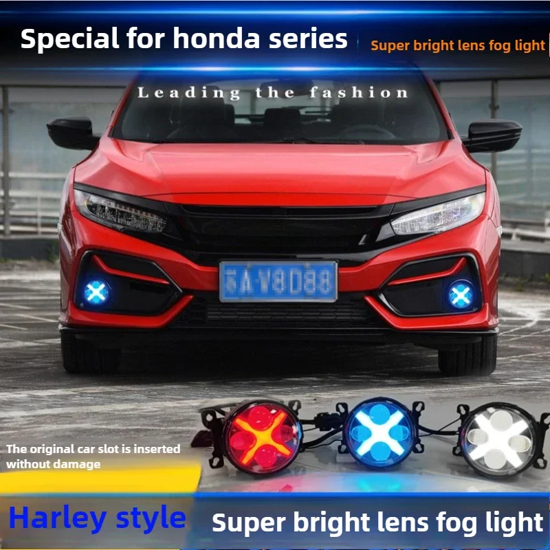 

for Honda Civic Ralink Gui front fog lamp modified LED four-lens high-brightness front fog lamp with daytime running light