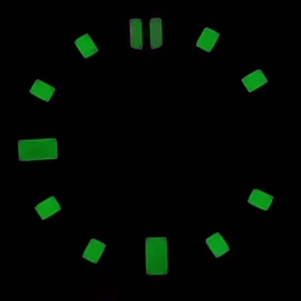 Modificación Esfera de reloj de 28,5 mm Esferas de reloj de tendencia luminosa verde con accesorio de reloj de una sola fecha adecuado para movimiento NH35