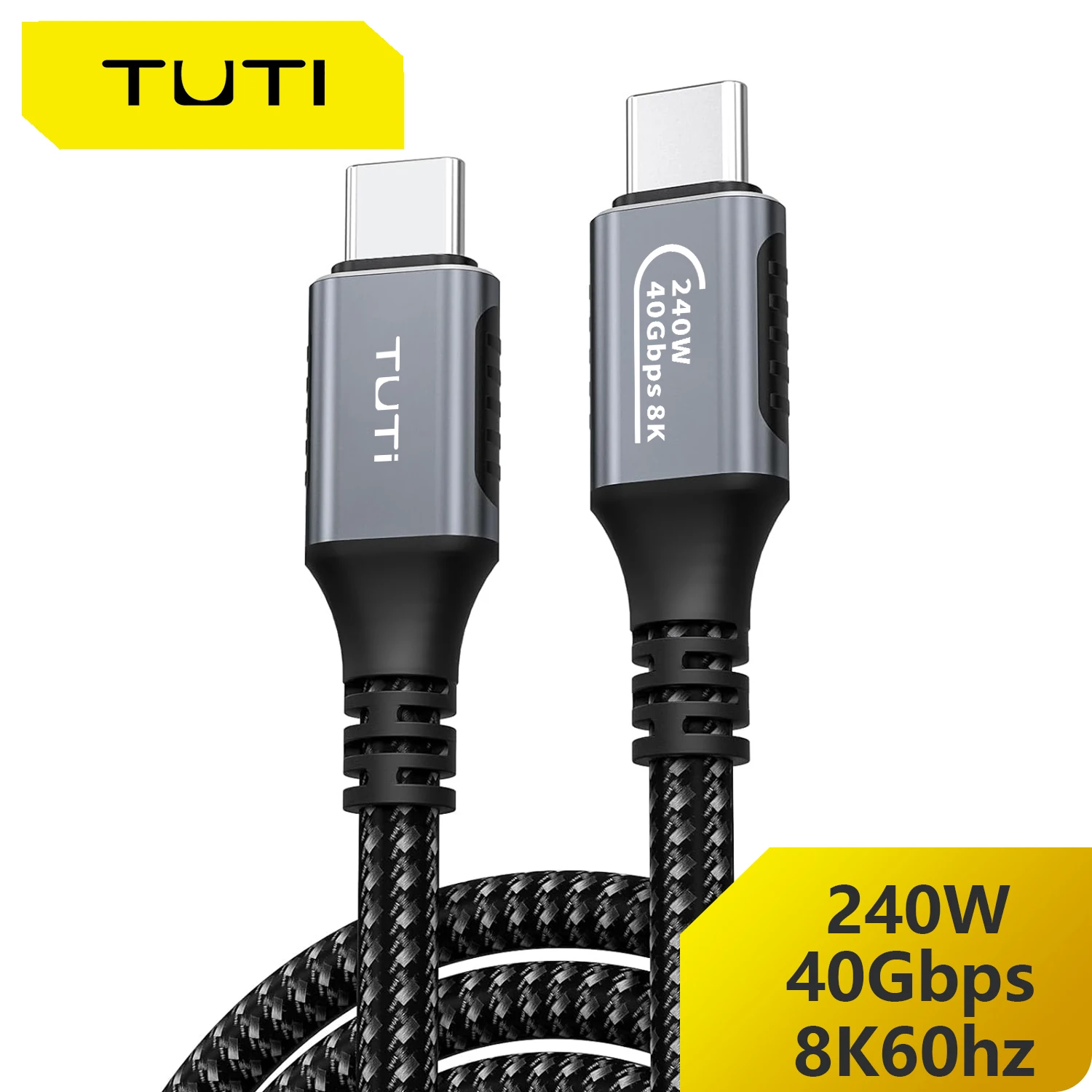 USBC 4 Cable 40Gbps 240 W Charging For One 8k Or Two 4k Home Media Devices, Compatible With Thunderbolt 4 And 3, USB 4, And More