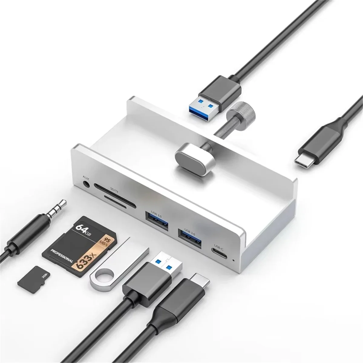 Sust-a6-in-1 USB 3.0 HUB USB Clip sur Station d'accueil USB 3.0 Adaptateur Multi Répartiteur 5 Gbit/s Haute Vitesse