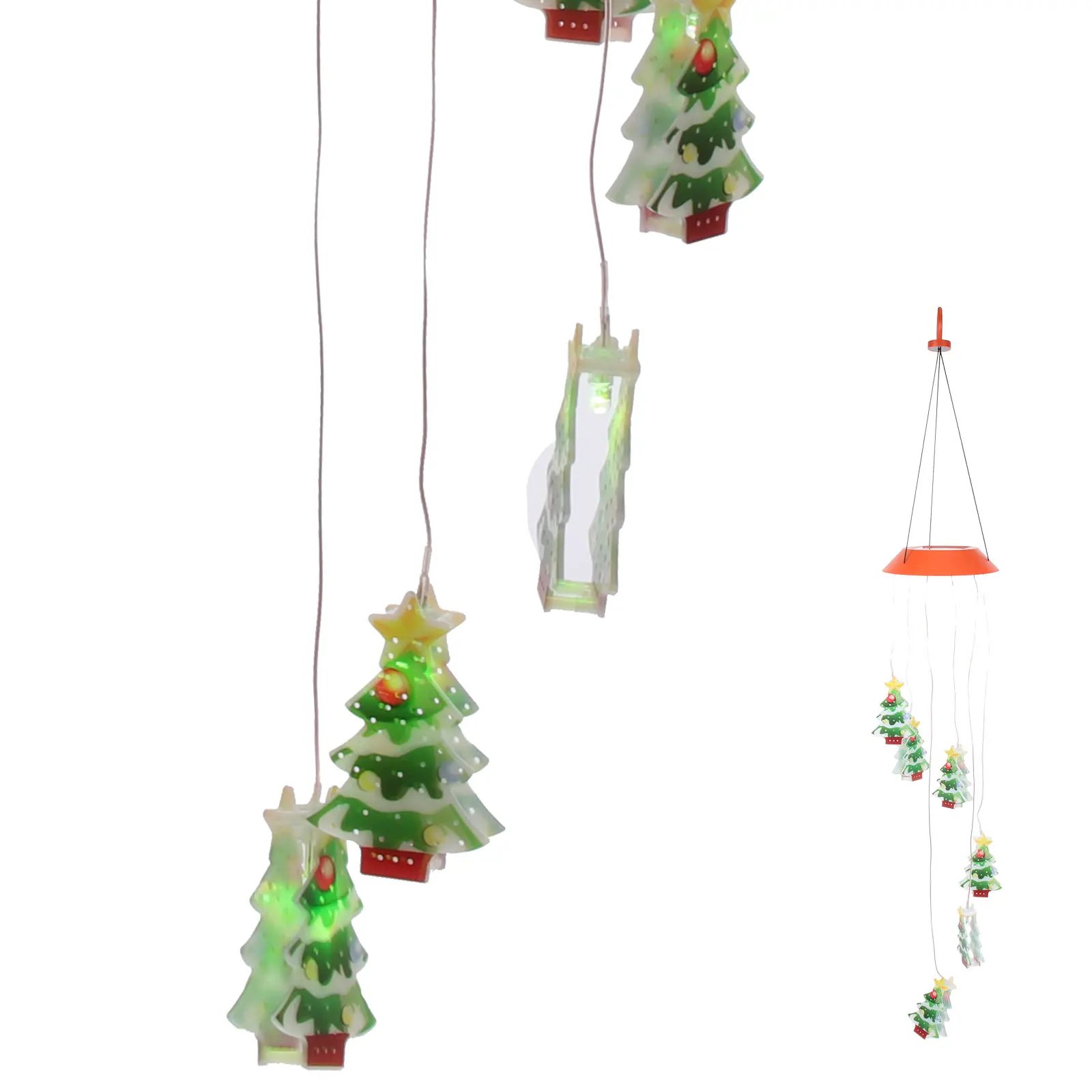 

Christmas Tree Wind Chime Light Solar Hanging Lights Outdoor Garden Swaying Lamp Decorations for The Xmas Ornaments Decorative