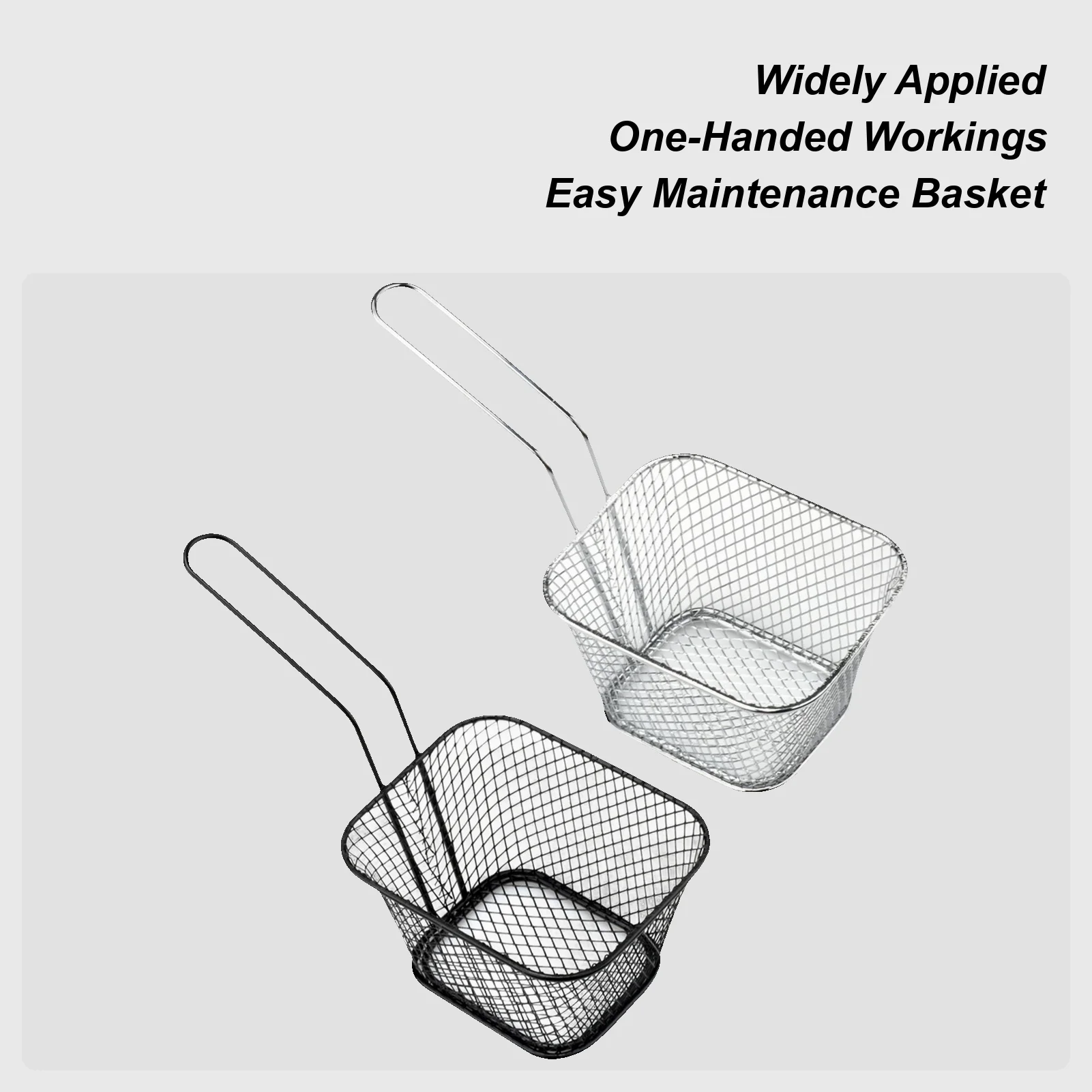 

Fry Basket Professional Stainless Steel Pasta Strainer with Handle Kitchen Gadgets for Cooking BBQ Camping Picnic Food Display