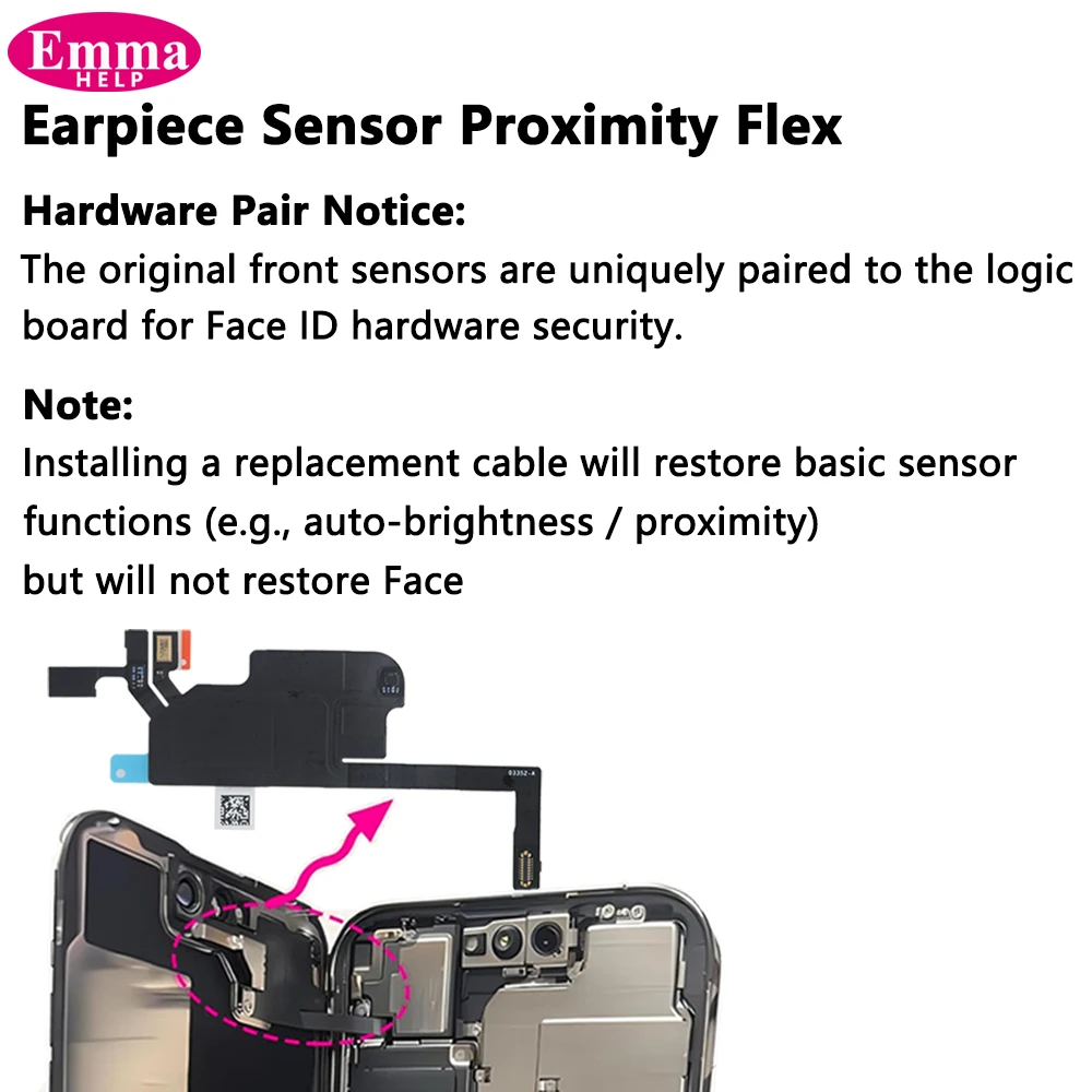 Earpiece Sensor Proximity Flex Cable Light for iPhone 17 16 Pro Max 15 Pro Plus Mic Ear Speaker Microphone Repacement