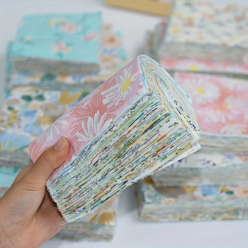 100pcs 10*10cm/3.9*3.9in Twill Pastoral Flowers And Plants Series Hundred Quilt DIY Patchwork