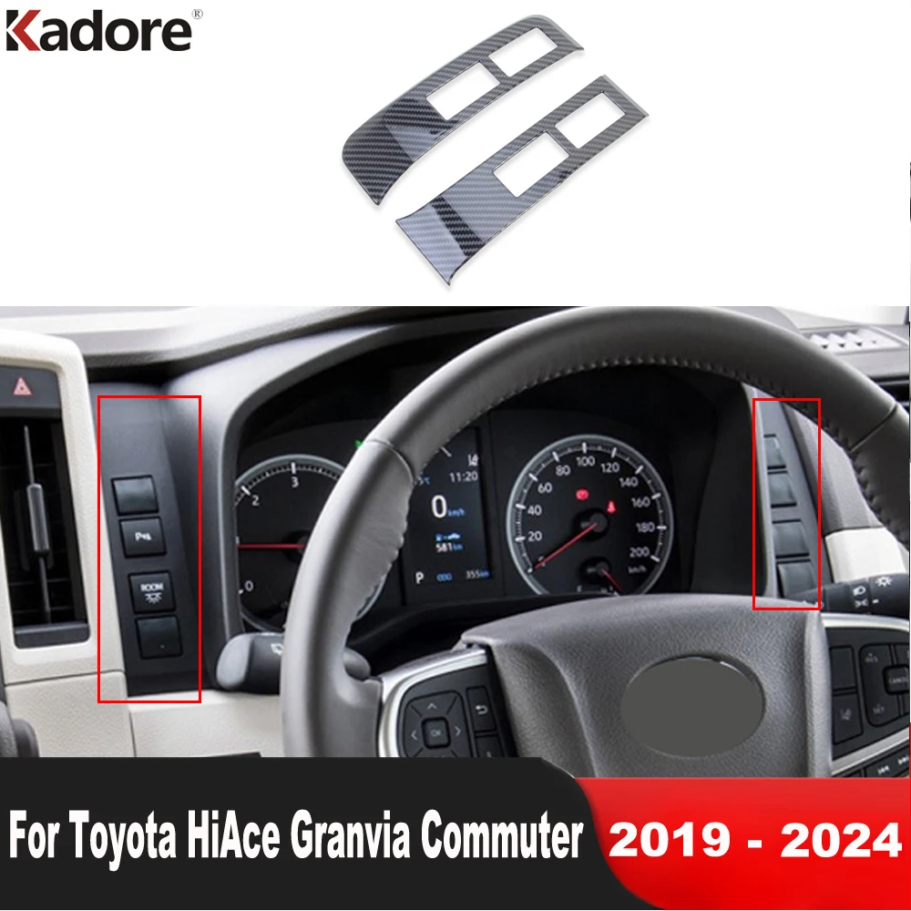 For Toyota HiAce Granvia Commuter 2019-2021 2022 2023 2024 Carbon Car Interior Dashboard Instrument Panel Cover Trim Accessories