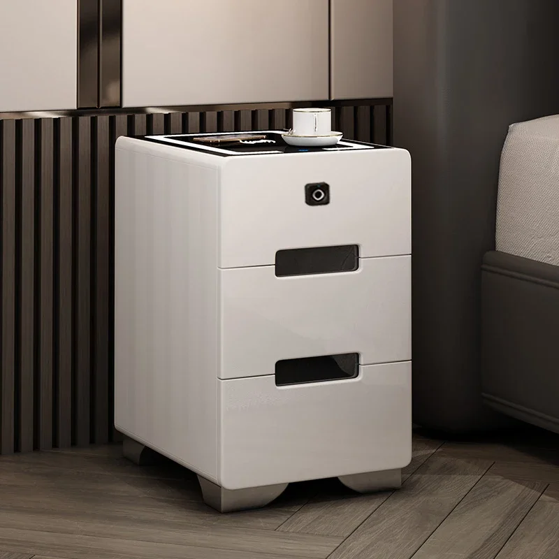 Tafel Massief Hout Bluetooth Audio Vingerafdruk Slot Multifunctionele Smalle Rand Mini Minimalistische M