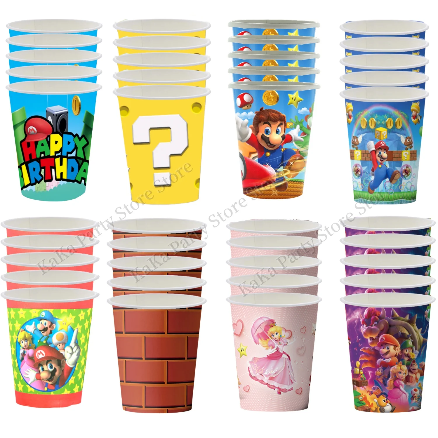 

Super Mario Party Cups Birthday Party Deco Super Bros Disposable Tableware Mario Paper Cup Baby Shower Kids Favor Party Supplies