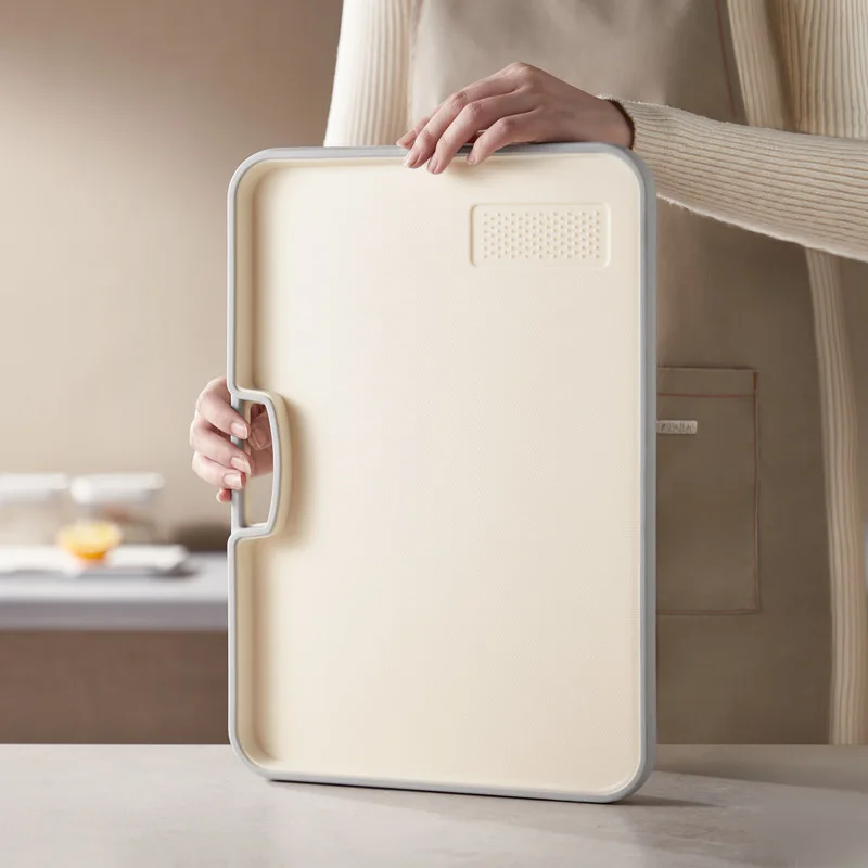 Double Sided Cutting Board Multifunctional Anti-Mold Antibacterial Kitchen Chopping Block Portable Fruit Veggie Cutting Plate