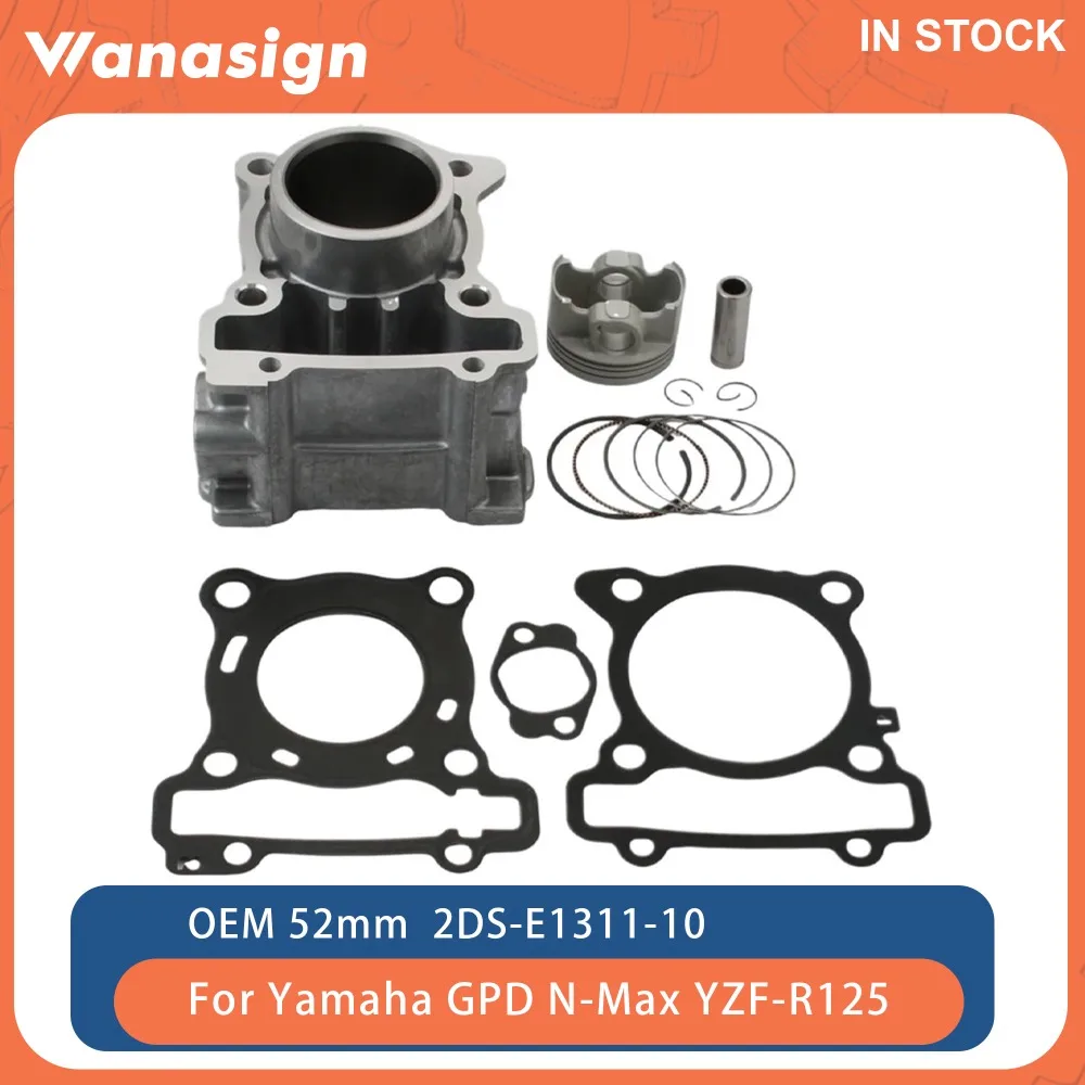

Motorcycle Cylinder Piston Gasket Kit STD 52mm 125cc Big Bore 57mm 150cc For Yamaha GPD N-Max YZF-R125 15-24 2DS-E1311-10