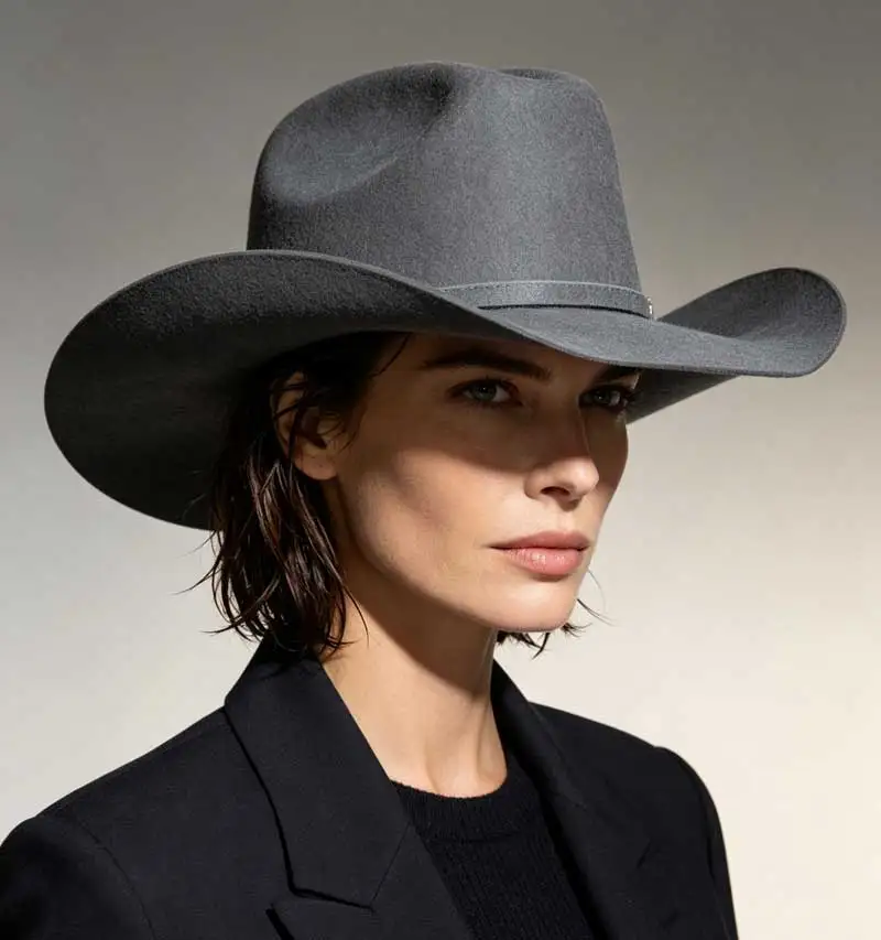 100% Wool Cowboy Hat Unisex Wide Brim Felt Hat Solid Color Classic Fedora Style Multiple Sizes S–XL Autumn Winter FER4GF