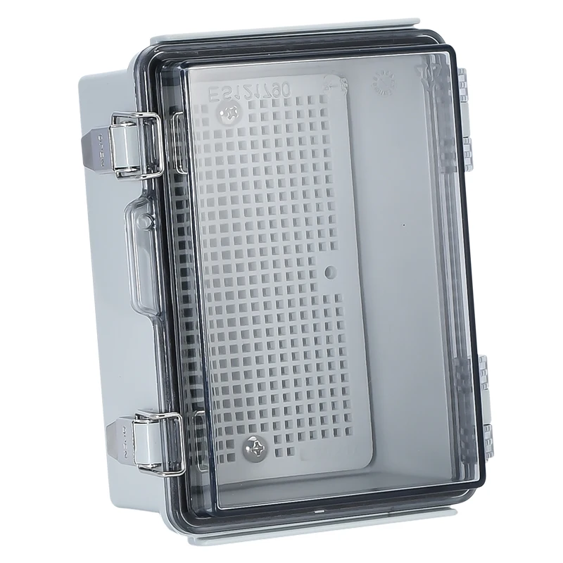 Waterproof Transparent Enclosure Box Stainless Steel Latch Plastic Junction box Metal Buckle Clear Cover ABS Distribution Box