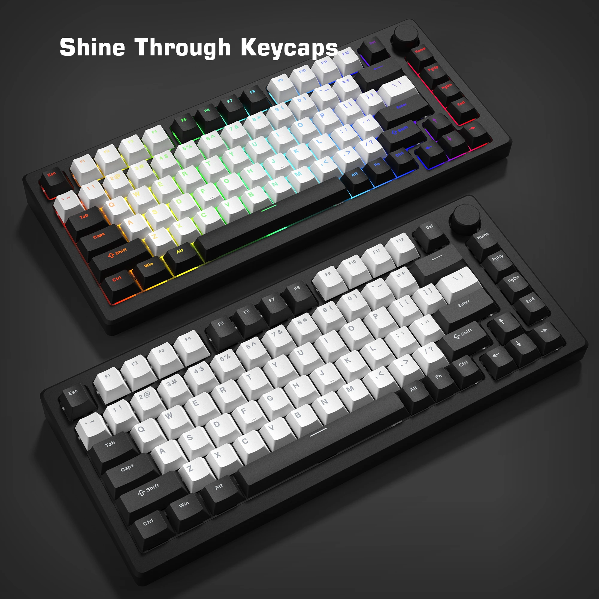 

QBYI 124 Keys Cherry Profile Backlit PBT Keycaps RGB Key Caps for Cherry Gateron MX Switches Gamer Mechanical Keyboard Keycaps