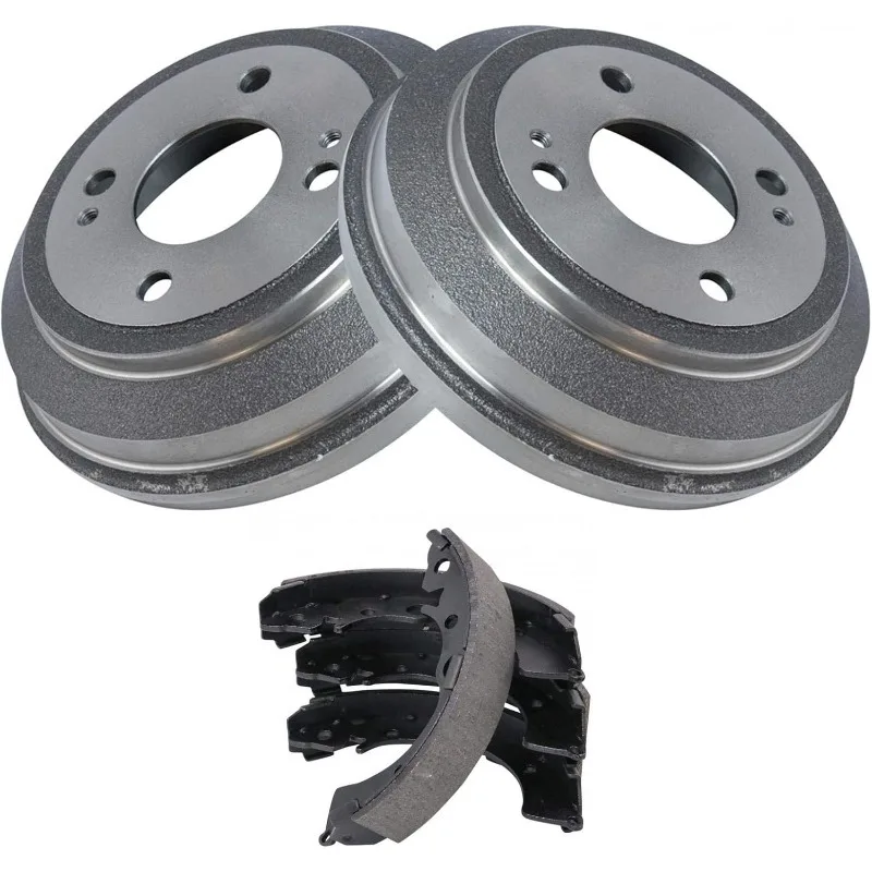 

TRQ Rear Brake Shoes Set & 2 Drums Kit Left & Right