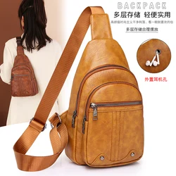 Bags for Women Newly Wax Skin Women Chest Pack Female Sling Bags Crossbody Waterproof Shoulder Casual Pu Leather Messenger Pack