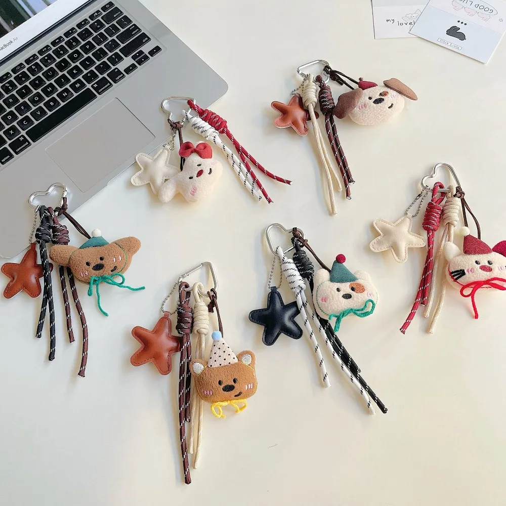 Nieuwe Cartoon Beer Pluche Pop Hanger Handgemaakte Touw Bruine Tas Charme Multifunctionele Nylon Lanyard Ornament